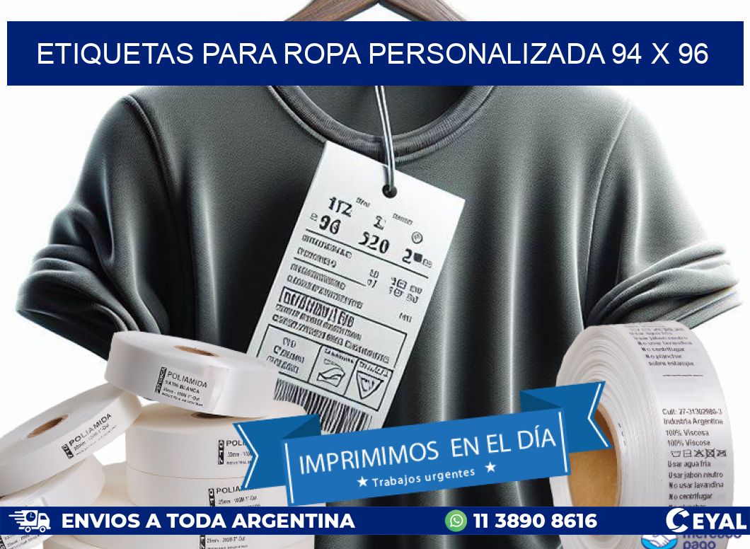 ETIQUETAS PARA ROPA PERSONALIZADA 94 x 96