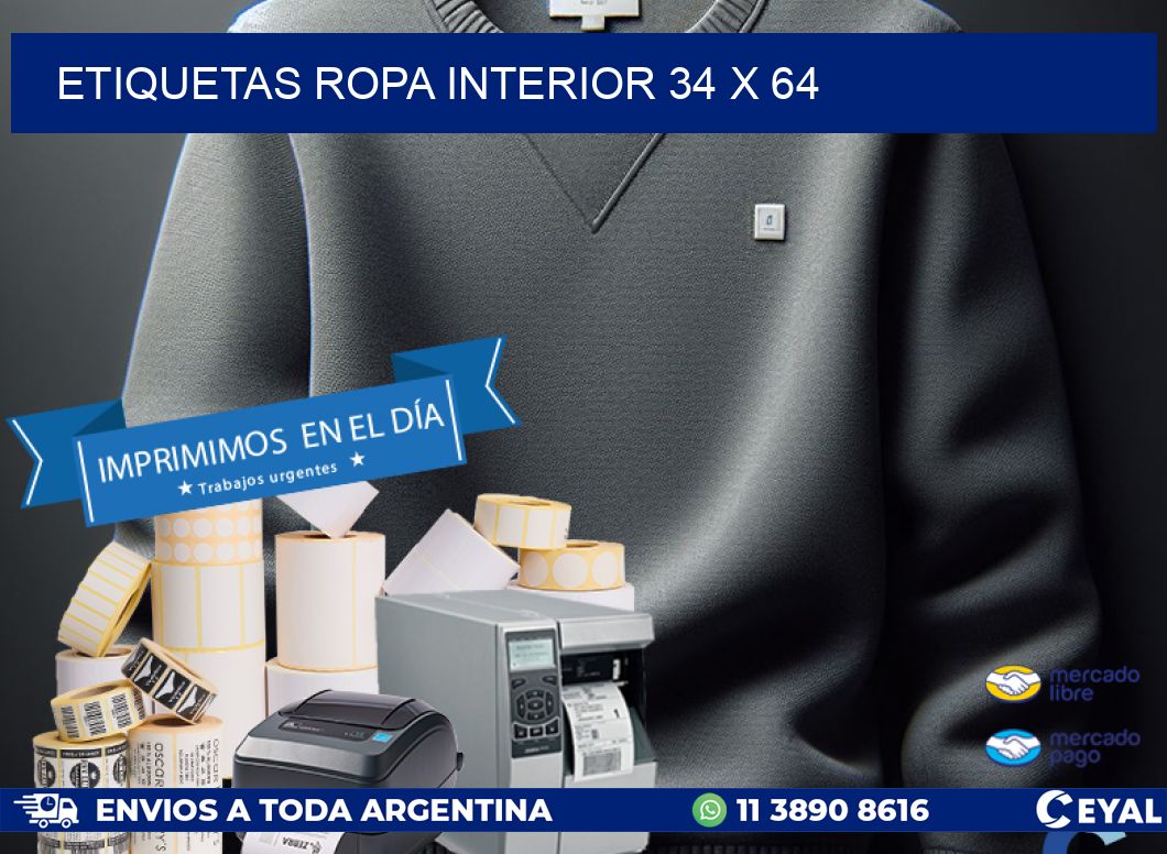 ETIQUETAS ROPA INTERIOR 34 x 64