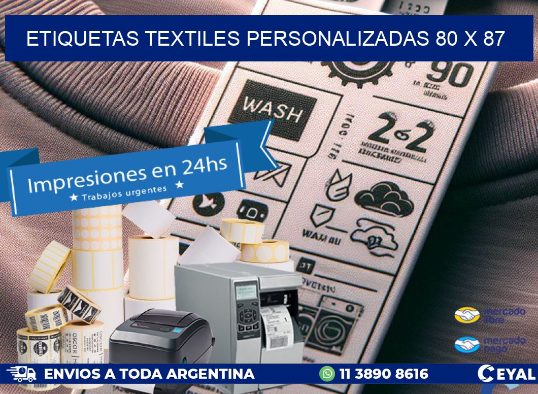 ETIQUETAS TEXTILES PERSONALIZADAS 80 x 87