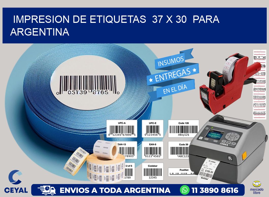 impresion de etiquetas 37 x 30 para argentina