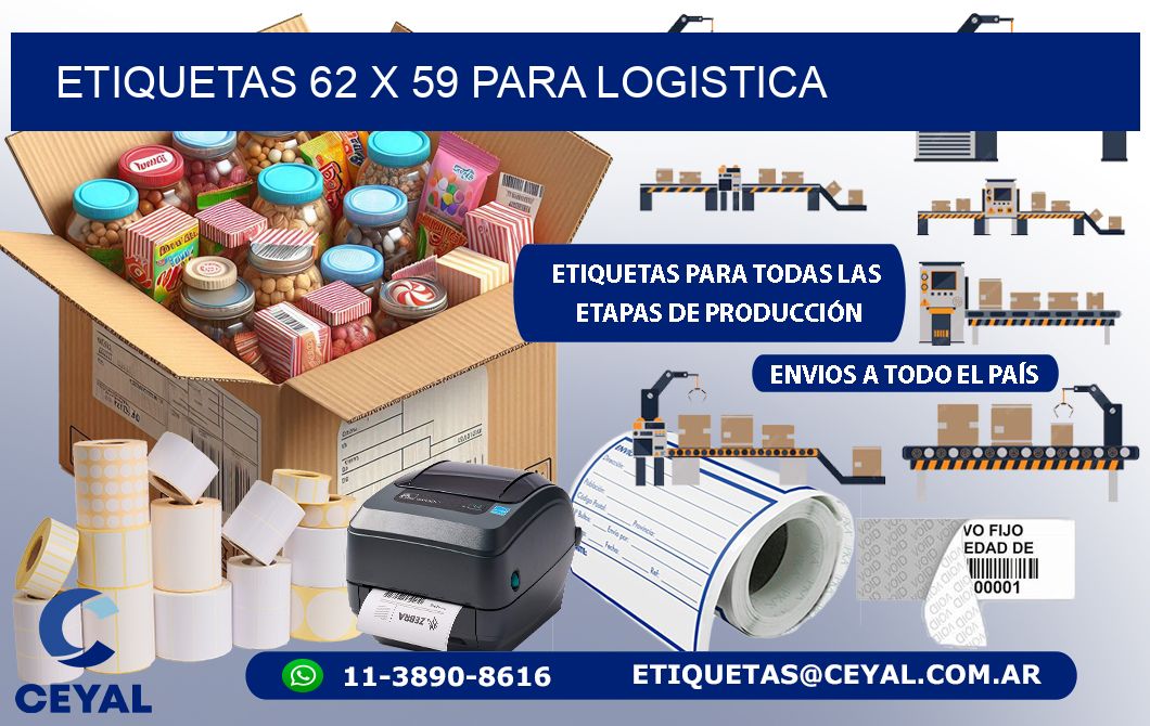 ETIQUETAS 62 x 59 PARA LOGISTICA