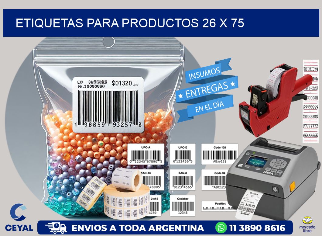etiquetas para productos 26 x 75