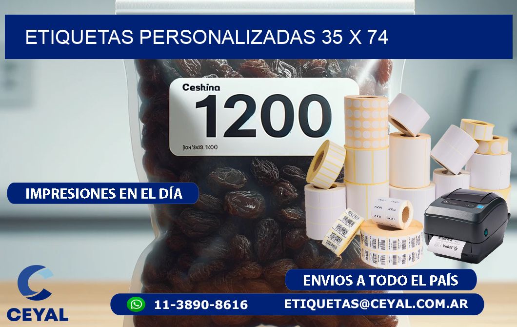 etiquetas personalizadas 35 x 74