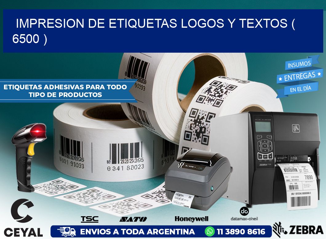 impresion de etiquetas logos y textos ( 6500 )