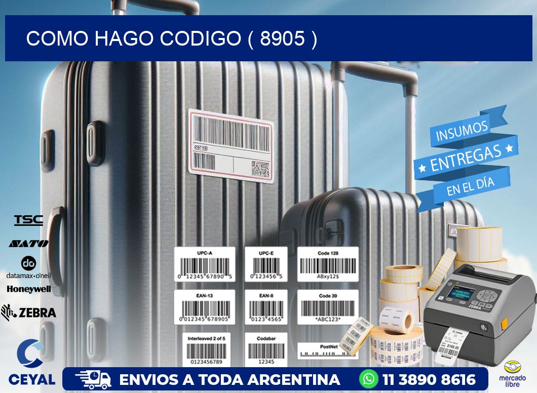 COMO HAGO CODIGO ( 8905 )