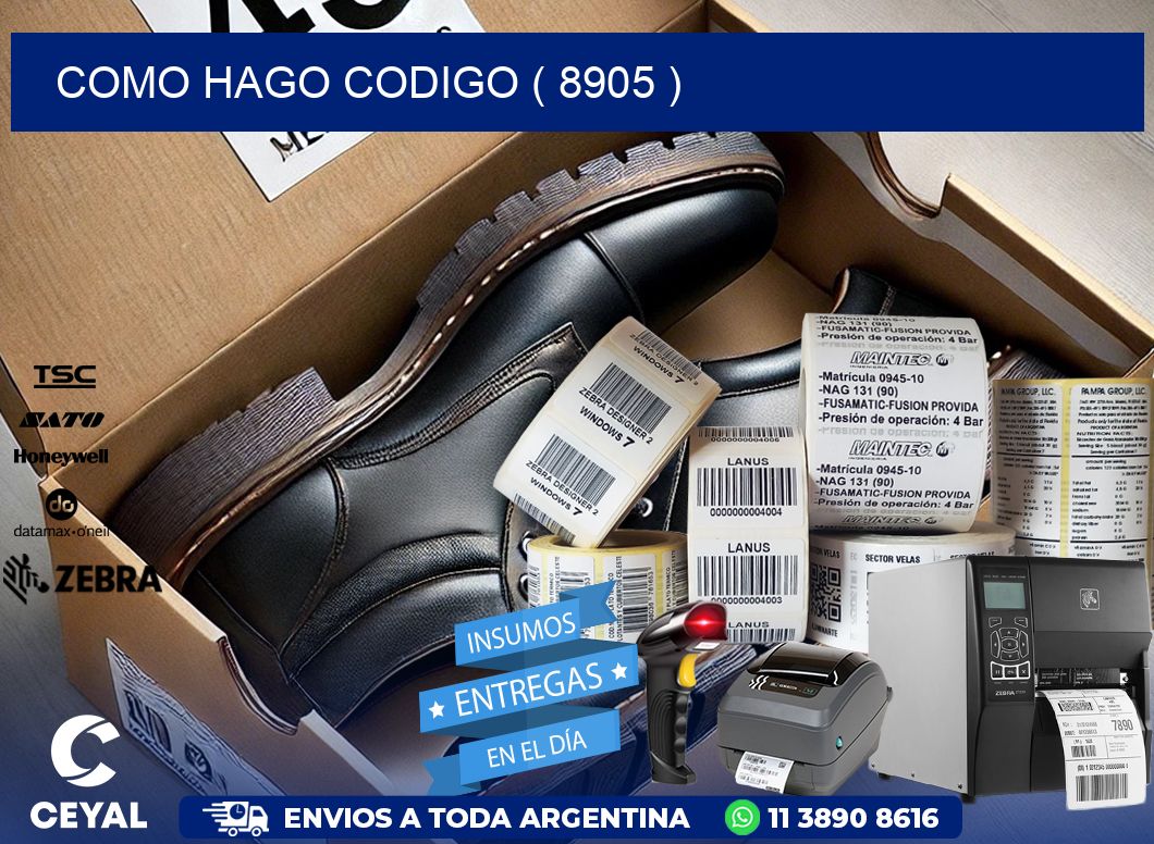COMO HAGO CODIGO ( 8905 )