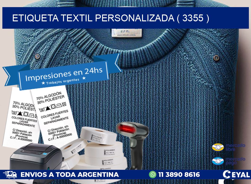 ETIQUETA TEXTIL PERSONALIZADA ( 3355 )