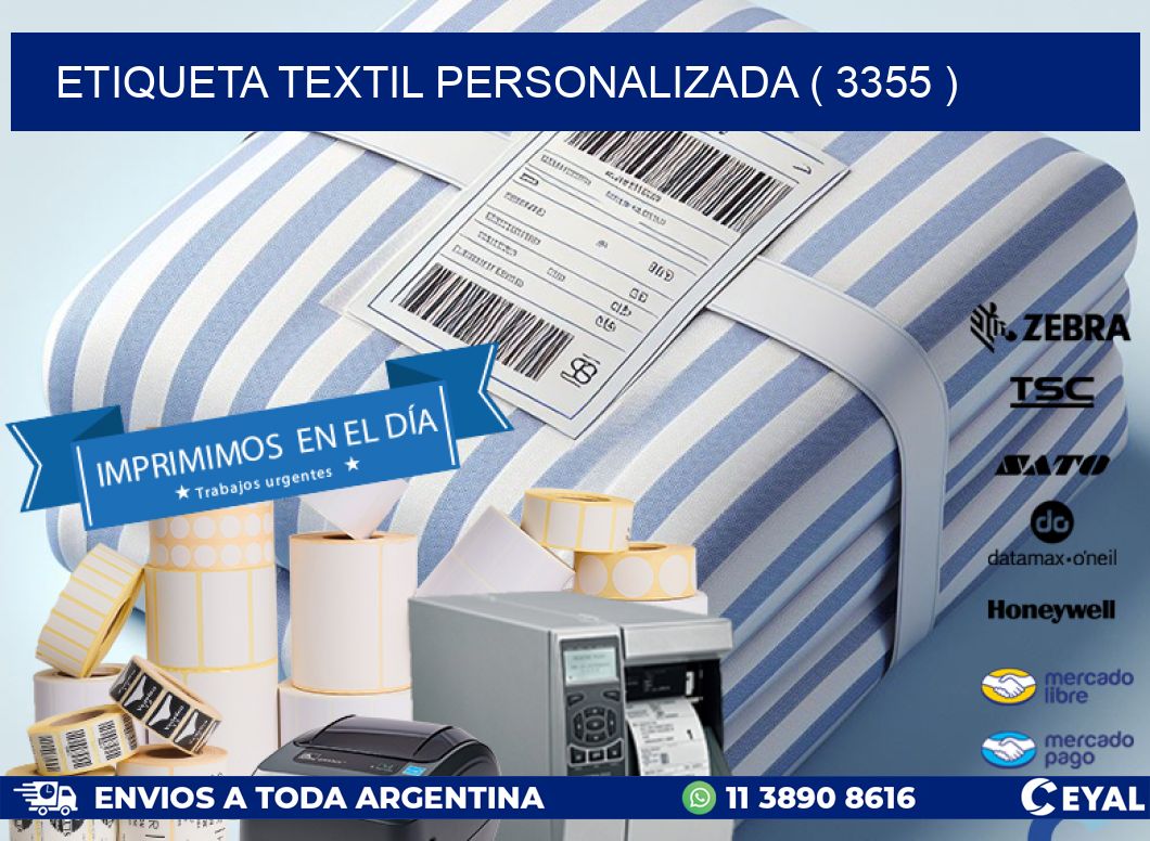 ETIQUETA TEXTIL PERSONALIZADA ( 3355 )