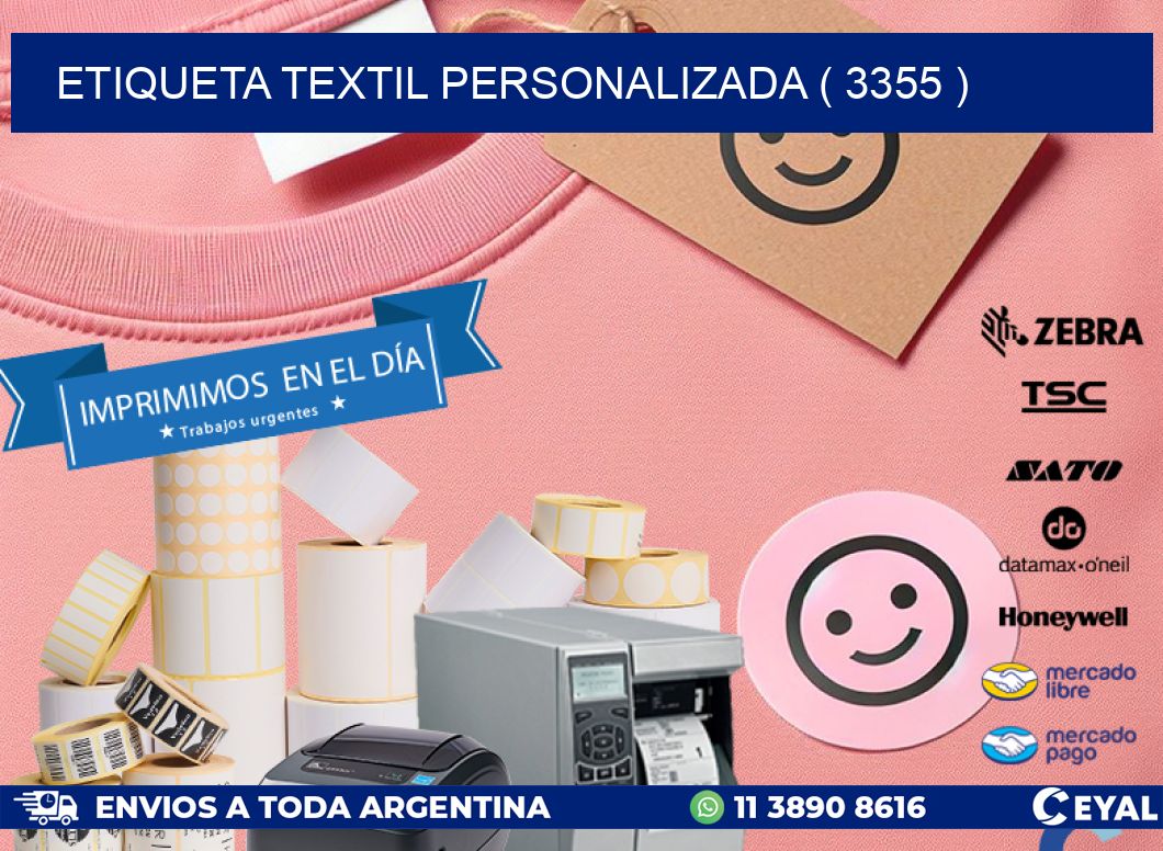 ETIQUETA TEXTIL PERSONALIZADA ( 3355 )