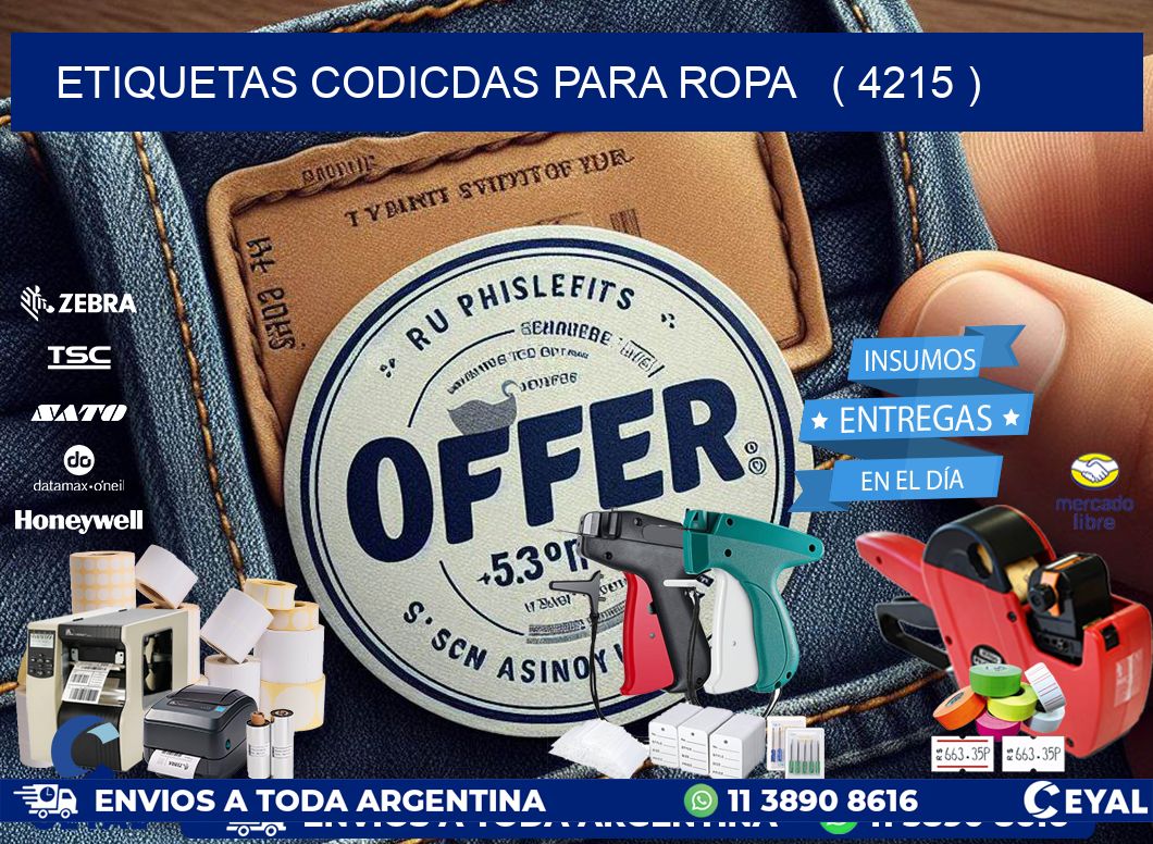 ETIQUETAS CODICDAS PARA ROPA ( 4215 )
