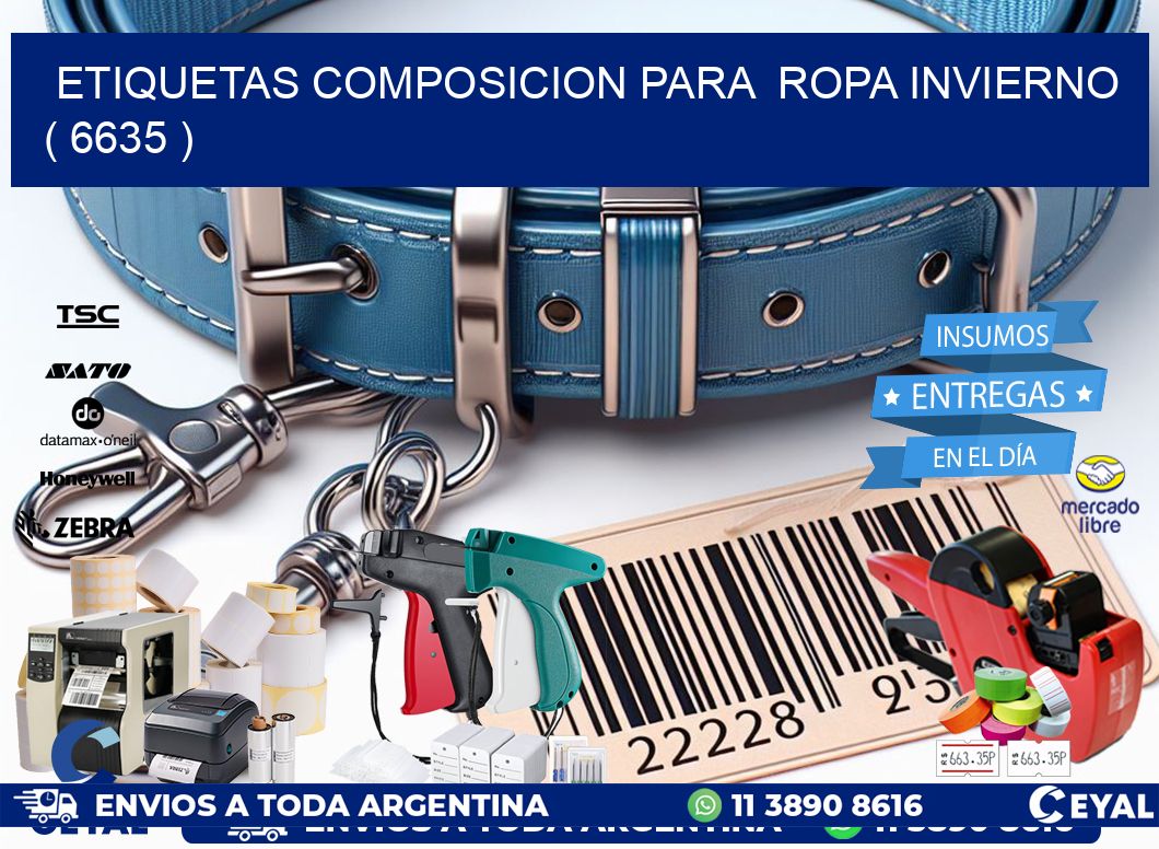 ETIQUETAS COMPOSICION PARA ROPA INVIERNO ( 6635 )