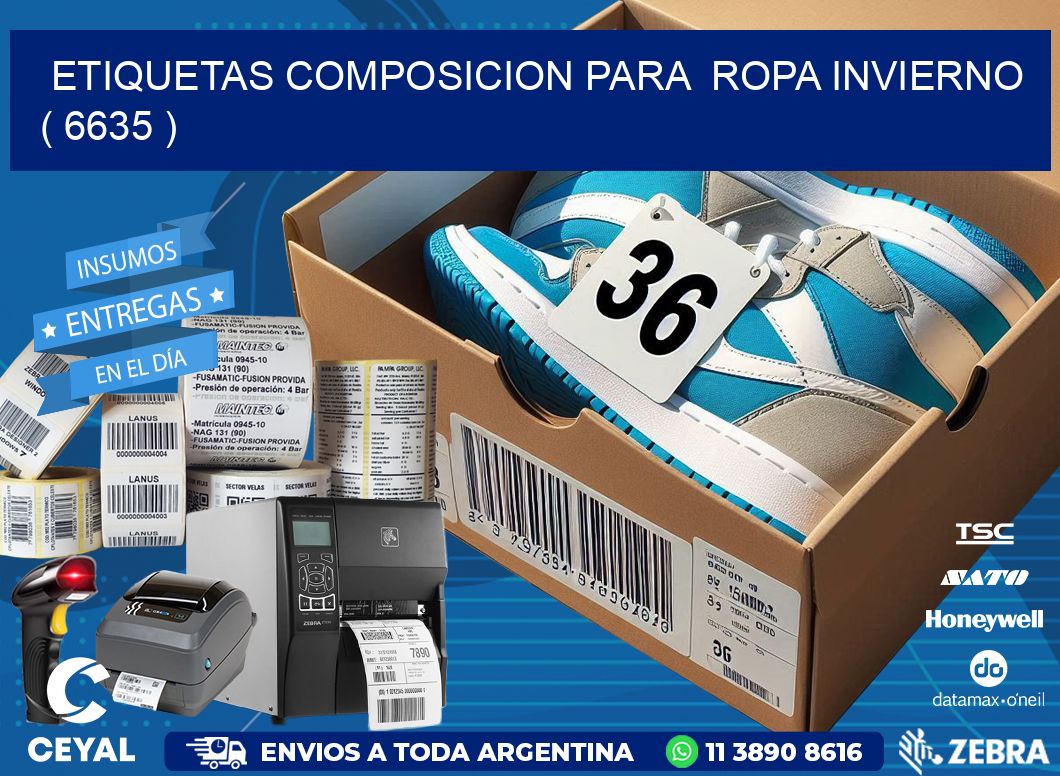 ETIQUETAS COMPOSICION PARA ROPA INVIERNO ( 6635 )