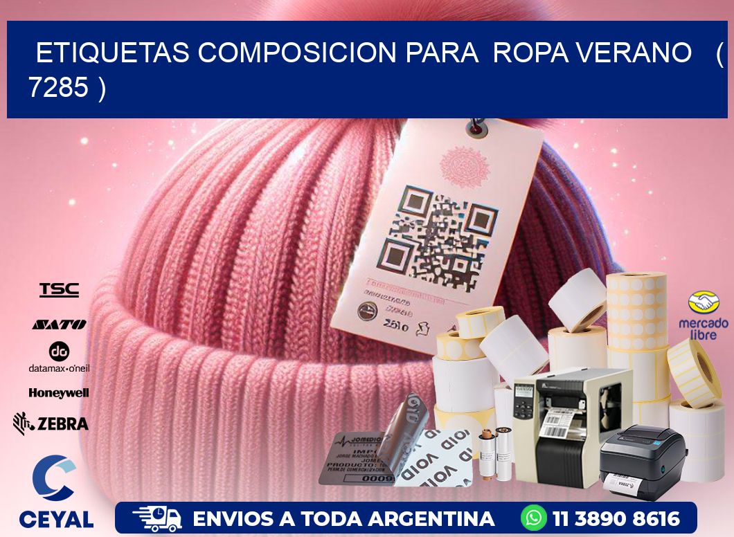 ETIQUETAS COMPOSICION PARA ROPA VERANO ( 7285 )