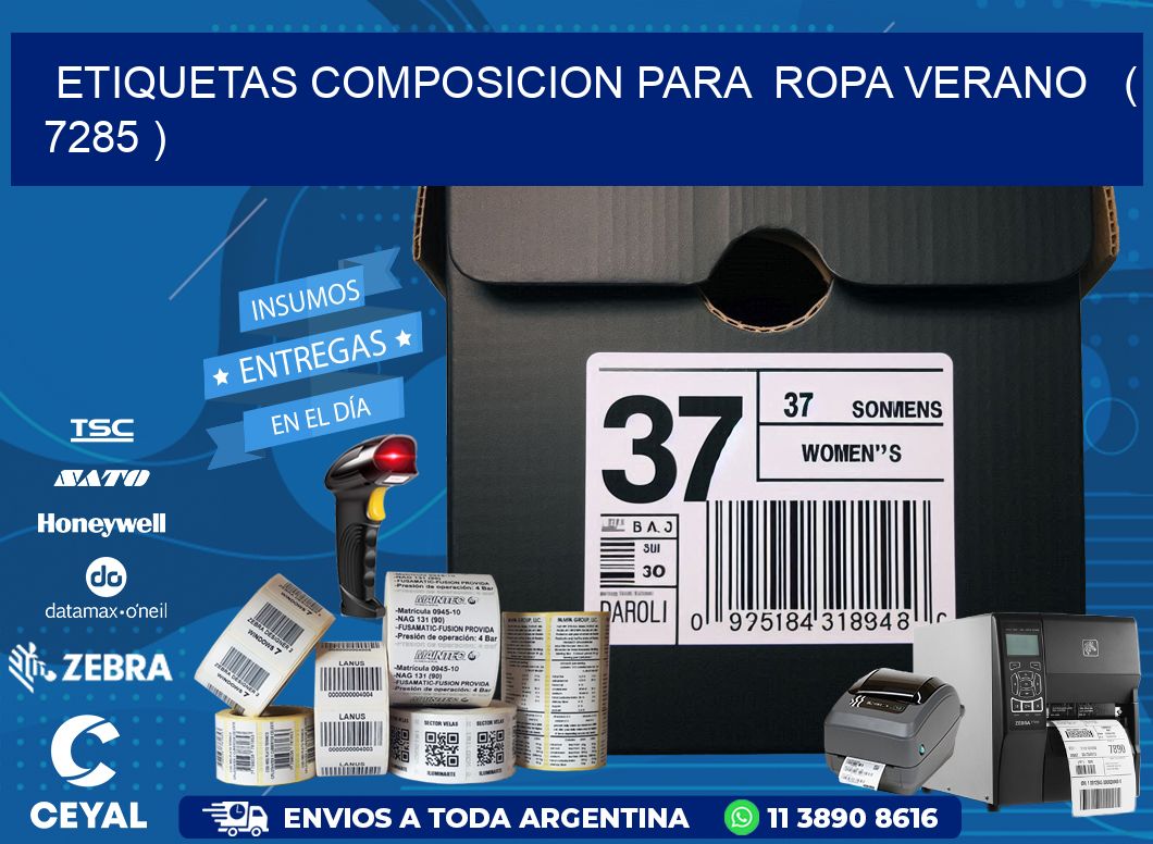 ETIQUETAS COMPOSICION PARA ROPA VERANO ( 7285 )