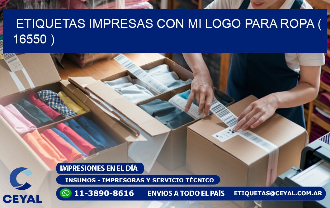 ETIQUETAS IMPRESAS CON MI LOGO PARA ROPA ( 16550 )