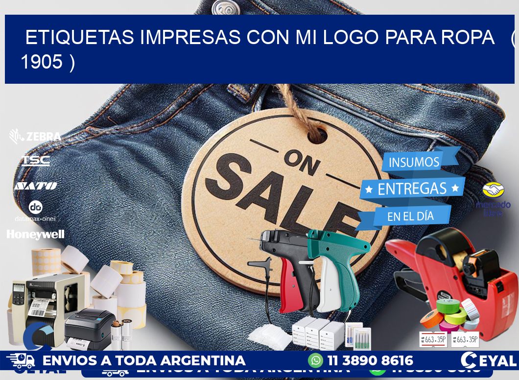 ETIQUETAS IMPRESAS CON MI LOGO PARA ROPA ( 1905 )