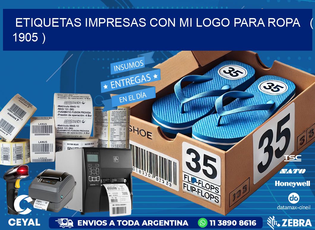 ETIQUETAS IMPRESAS CON MI LOGO PARA ROPA ( 1905 )