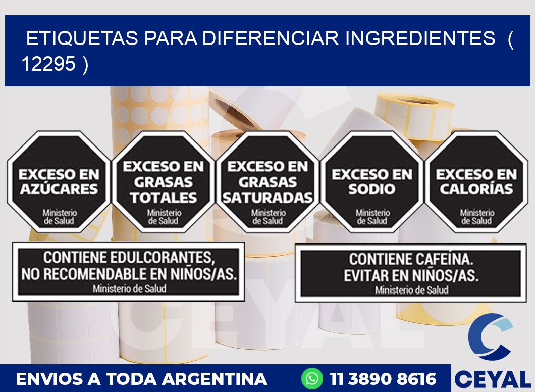 ETIQUETAS PARA DIFERENCIAR INGREDIENTES ( 12295 )