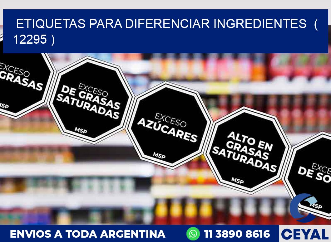 ETIQUETAS PARA DIFERENCIAR INGREDIENTES ( 12295 )