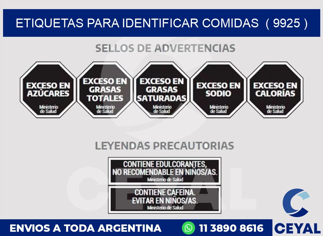 ETIQUETAS PARA IDENTIFICAR COMIDAS ( 9925 )