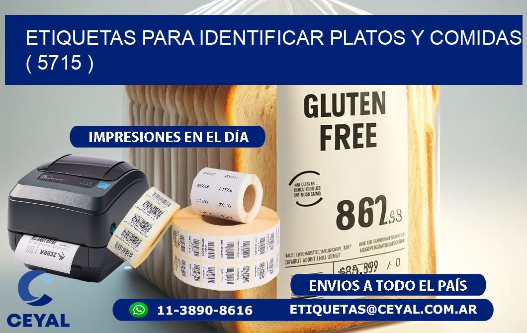 ETIQUETAS PARA IDENTIFICAR PLATOS Y COMIDAS ( 5715 )