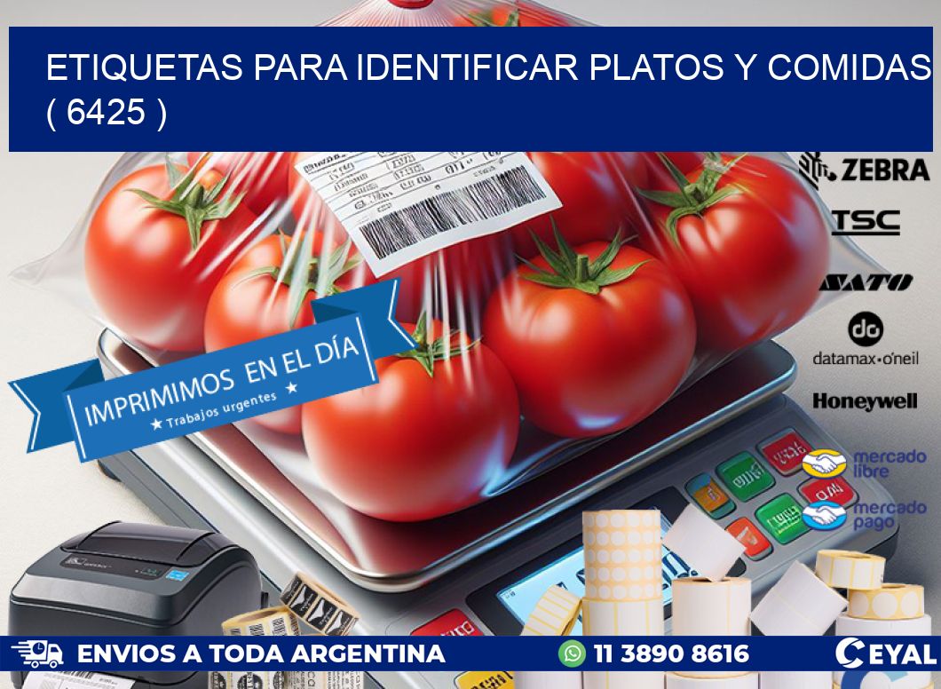 ETIQUETAS PARA IDENTIFICAR PLATOS Y COMIDAS ( 6425 )