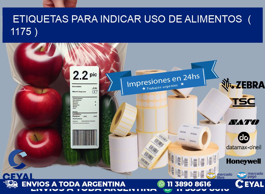 ETIQUETAS PARA INDICAR USO DE ALIMENTOS ( 1175 )