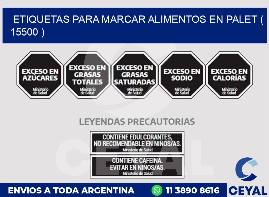 ETIQUETAS PARA MARCAR ALIMENTOS EN PALET ( 15500 )