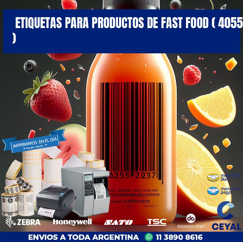 ETIQUETAS PARA PRODUCTOS DE FAST FOOD ( 4055 )