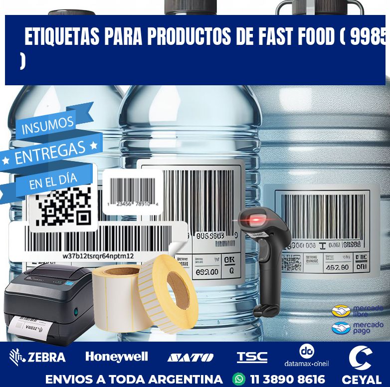 ETIQUETAS PARA PRODUCTOS DE FAST FOOD ( 9985 )