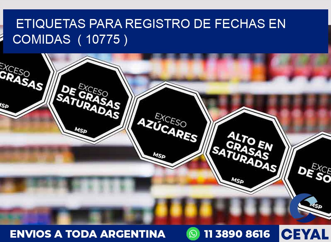 ETIQUETAS PARA REGISTRO DE FECHAS EN COMIDAS ( 10775 )