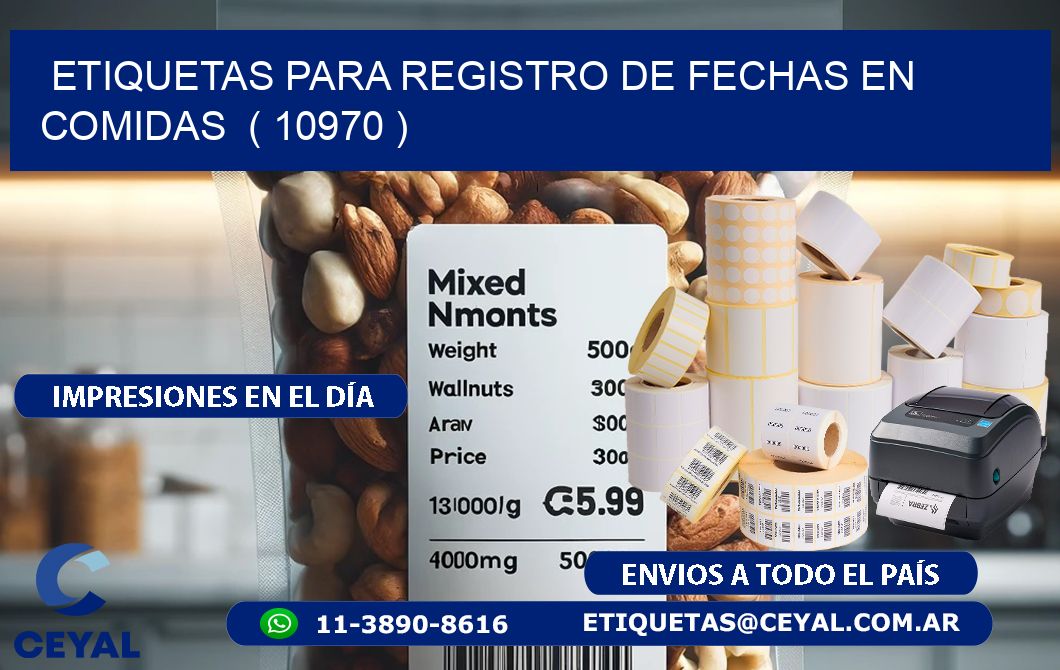 ETIQUETAS PARA REGISTRO DE FECHAS EN COMIDAS ( 10970 )