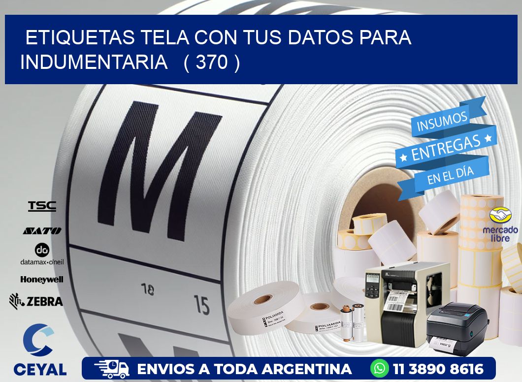 ETIQUETAS TELA CON TUS DATOS PARA INDUMENTARIA ( 370 )