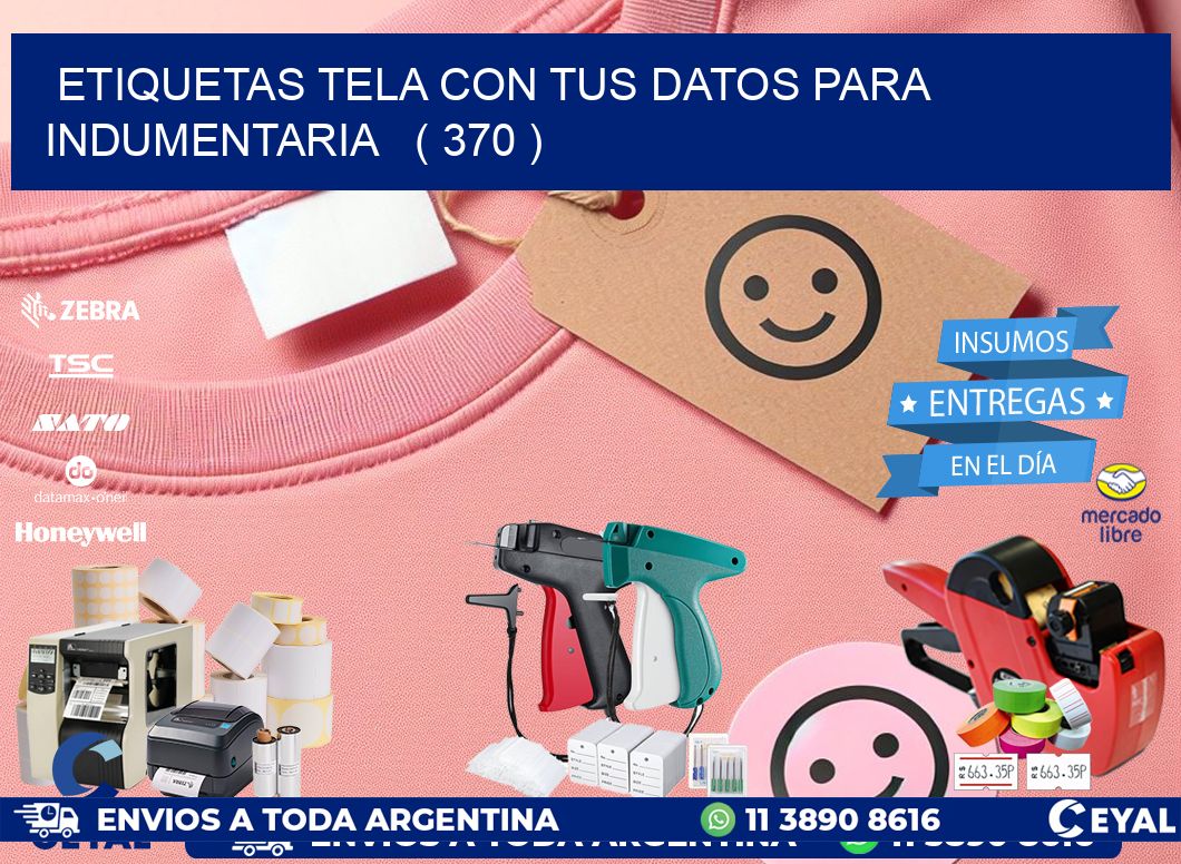 ETIQUETAS TELA CON TUS DATOS PARA INDUMENTARIA ( 370 )