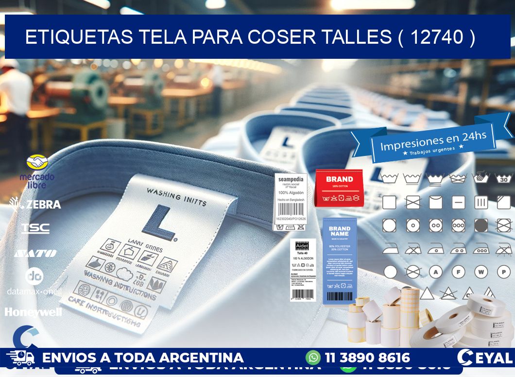 ETIQUETAS TELA PARA COSER TALLES ( 12740 )