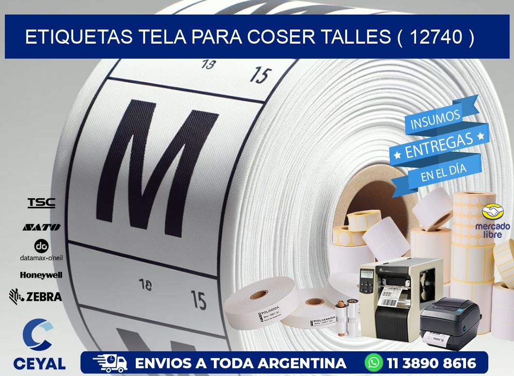 ETIQUETAS TELA PARA COSER TALLES ( 12740 )