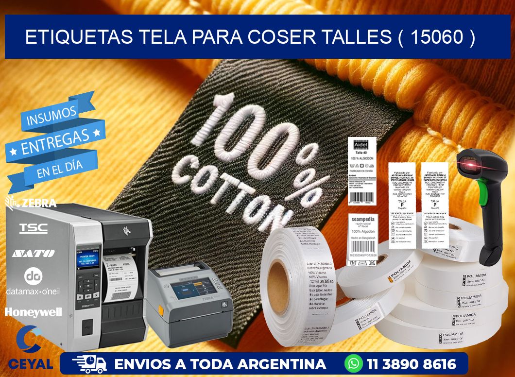 ETIQUETAS TELA PARA COSER TALLES ( 15060 )