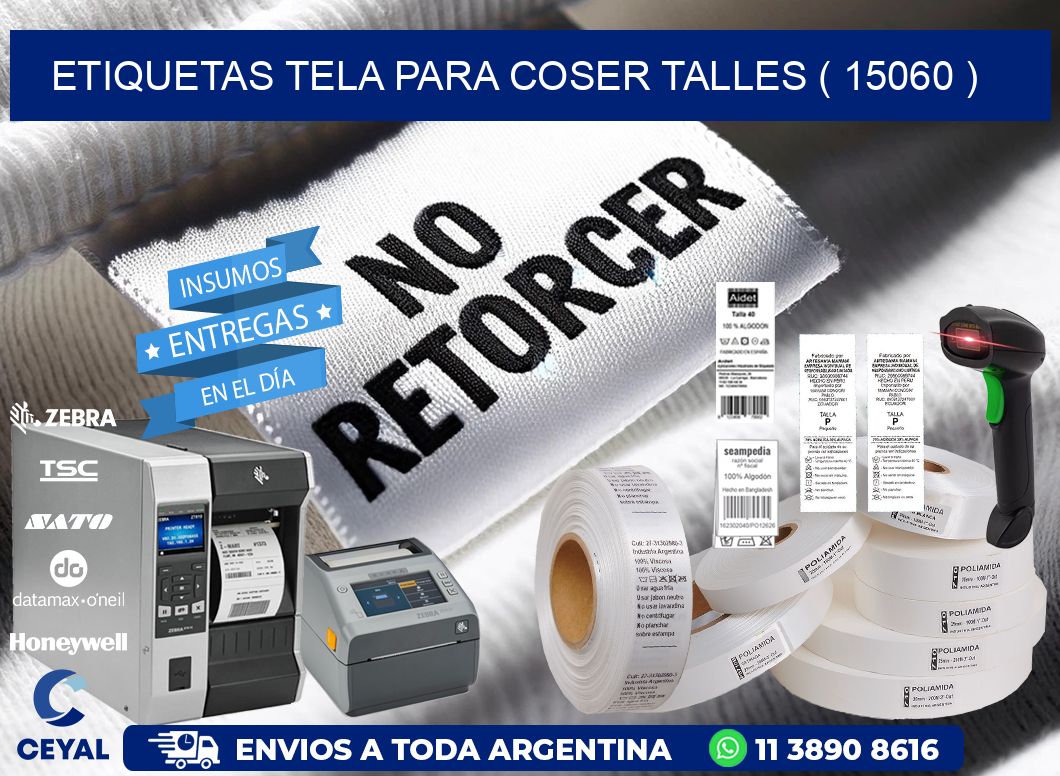ETIQUETAS TELA PARA COSER TALLES ( 15060 )