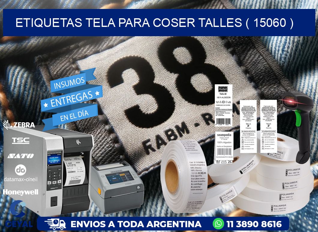 ETIQUETAS TELA PARA COSER TALLES ( 15060 )
