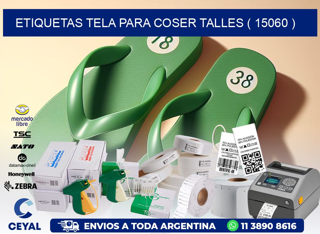 ETIQUETAS TELA PARA COSER TALLES ( 15060 )