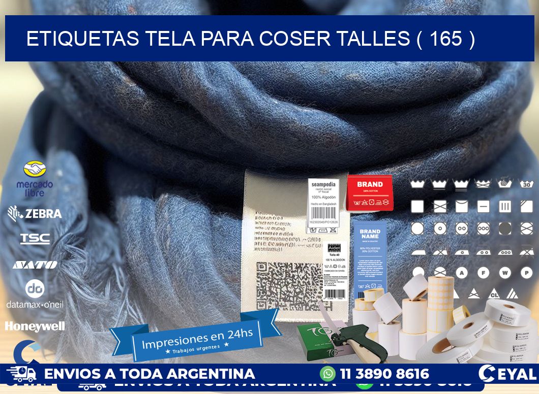 ETIQUETAS TELA PARA COSER TALLES ( 165 )