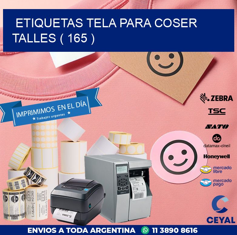 ETIQUETAS TELA PARA COSER TALLES ( 165 )