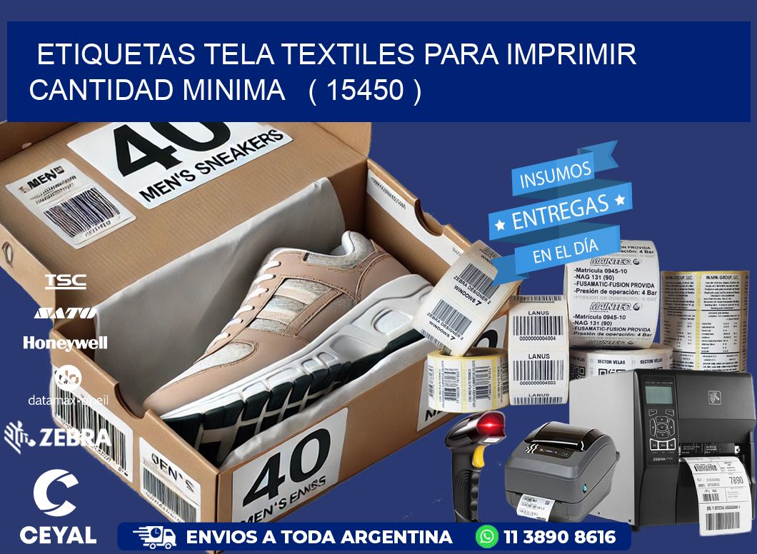 ETIQUETAS TELA TEXTILES PARA IMPRIMIR CANTIDAD MINIMA ( 15450 )