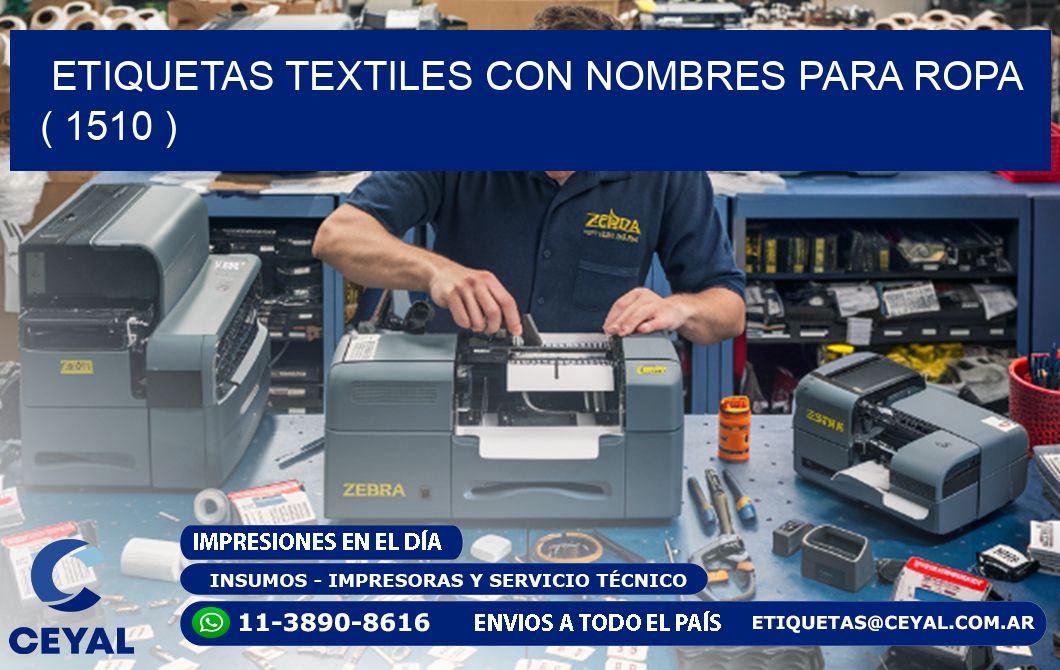 ETIQUETAS TEXTILES CON NOMBRES PARA ROPA ( 1510 )