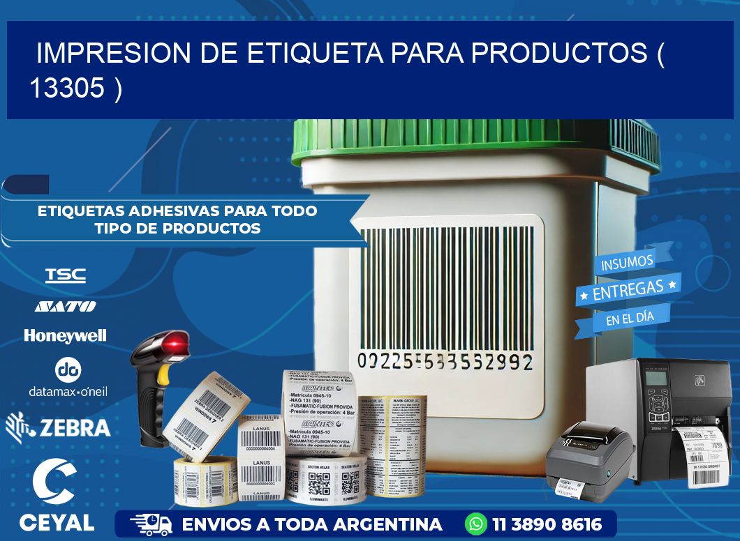 IMPRESION DE ETIQUETA PARA PRODUCTOS ( 13305 )