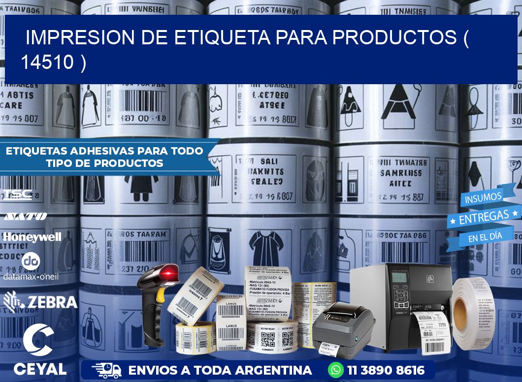 IMPRESION DE ETIQUETA PARA PRODUCTOS ( 14510 )