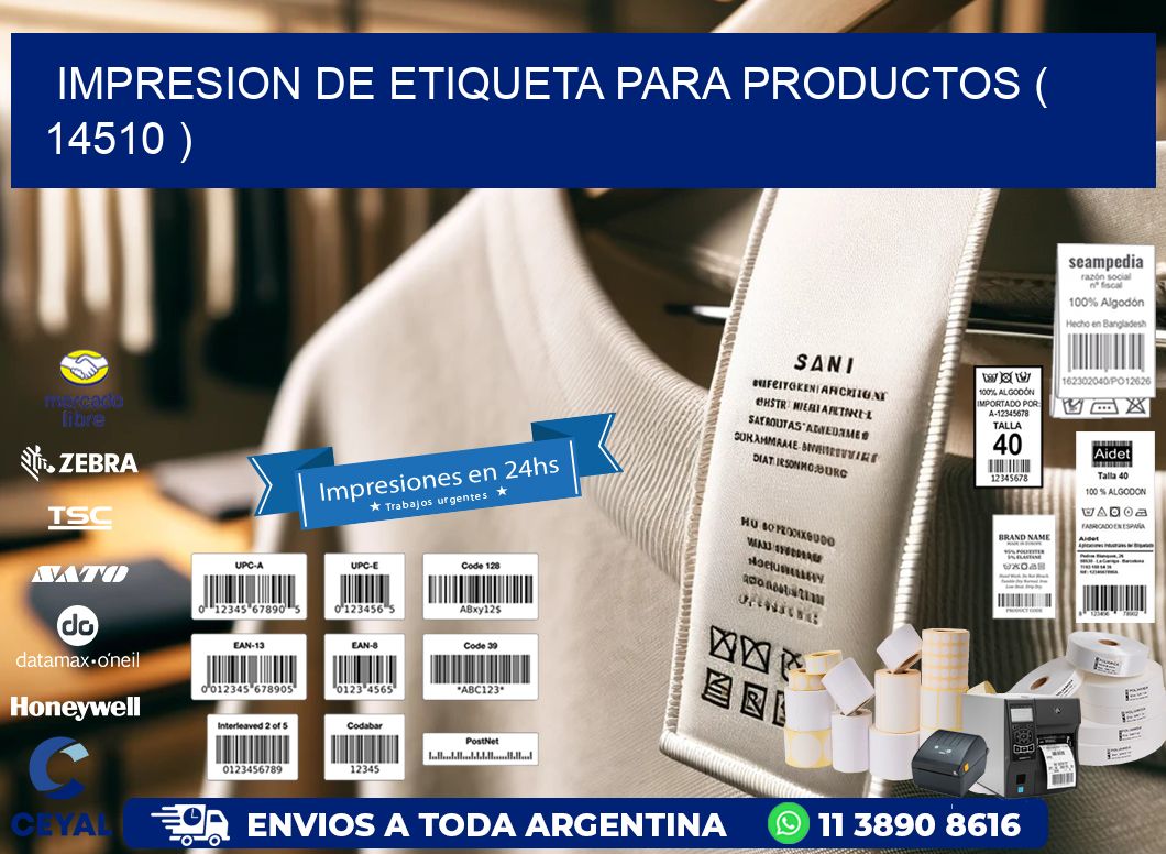 IMPRESION DE ETIQUETA PARA PRODUCTOS ( 14510 )