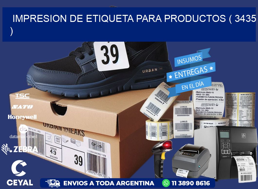 IMPRESION DE ETIQUETA PARA PRODUCTOS ( 3435 )
