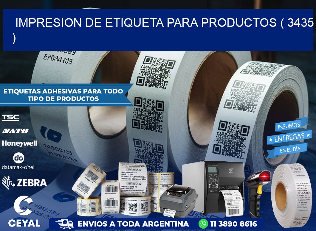 IMPRESION DE ETIQUETA PARA PRODUCTOS ( 3435 )
