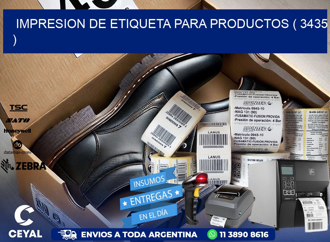 IMPRESION DE ETIQUETA PARA PRODUCTOS ( 3435 )